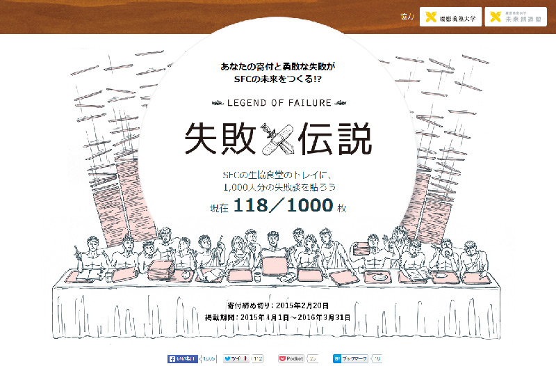 失敗伝説 慶應義塾大学 Sfc 未来創造塾寄付募集企画 Web Design Clip Webデザインギャラリー クリップ集